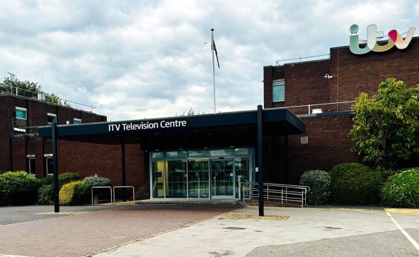 The front of the ITV Television Centre building on Kirkstall Road in Leeds. Picture (c) Harry Ward, 2025