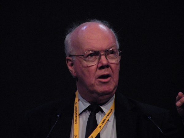 Former MP Michael Meadowcroft addressing a Liberal Democrat conference in the Bournemouth International Centre.