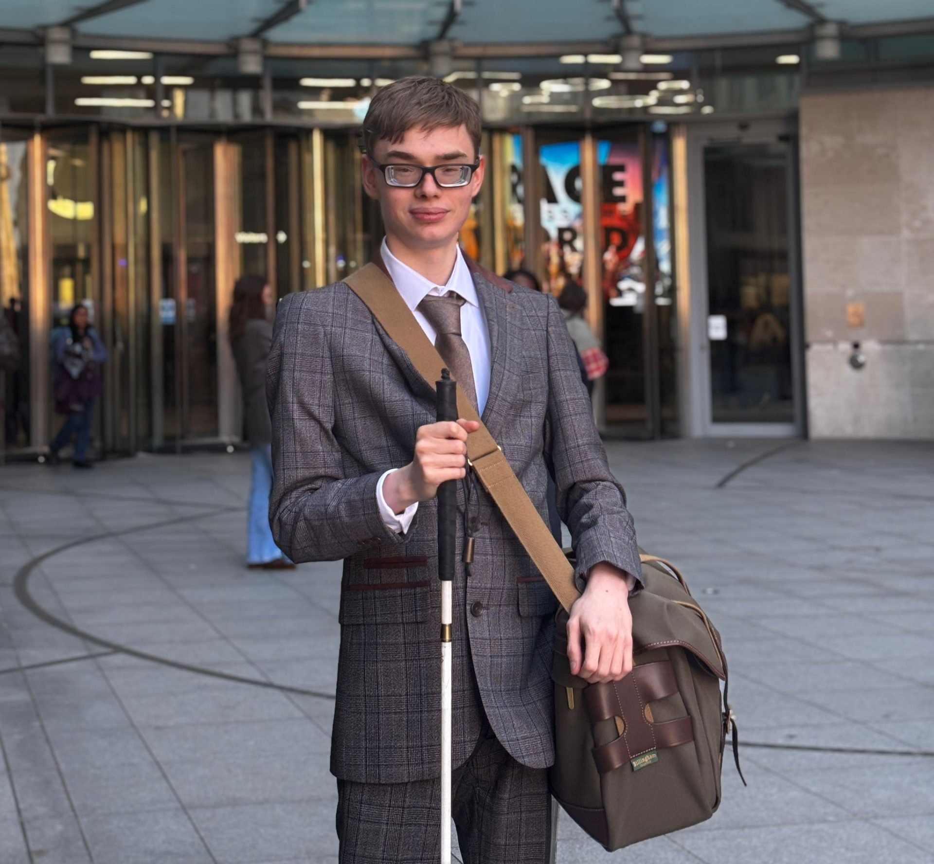 Harry Ward, pictured outside BBC Broadcasting House in London. Image by Kit Taylor